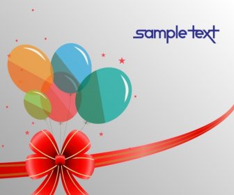 Card Background Colorful Balloon Ribbons Decoration