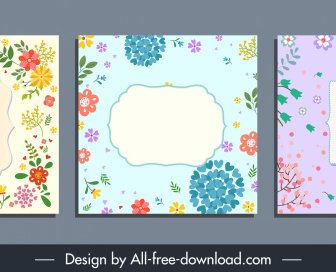 Card Background Templates Colorful Elegant Classic Floral Decor