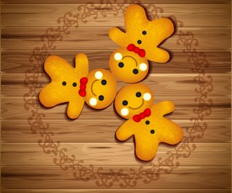 Card Background Vector Illustration With Cute Bear Cakes