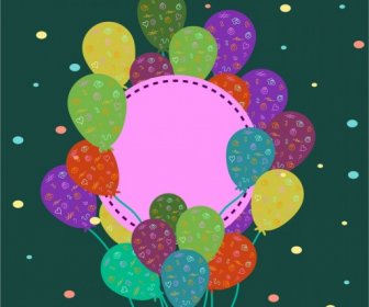 Décoration De Ballons Colorés Fond Carte De La Couverture