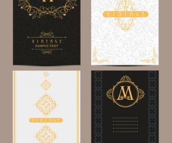 Card Cover Template Yellow Vintage Royal Style