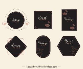 Card Decor Templates Elegant Dark Design Botanical Decor