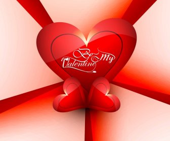 Card For Valentines Day Hearts Colorful Vector Design
