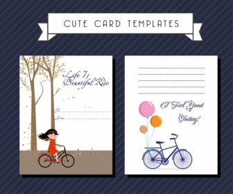 Card Templates Autumn Background Bicycle Ornament