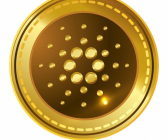 cardano coin sign icon shiny luxury golden decor