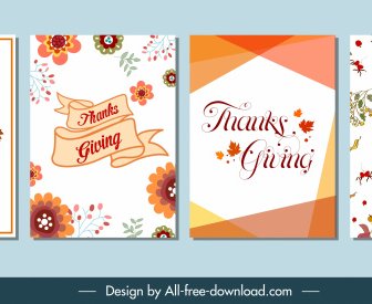 Cards Background Templates Autumns Elements Decor