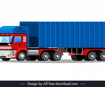 Cargo Container Truck Icon Modern 3d Sketch