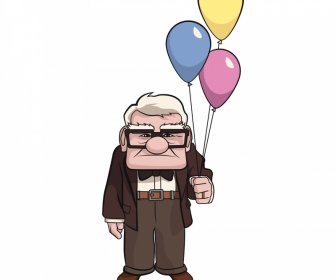 carl fredricksen icon cartoon character sketch