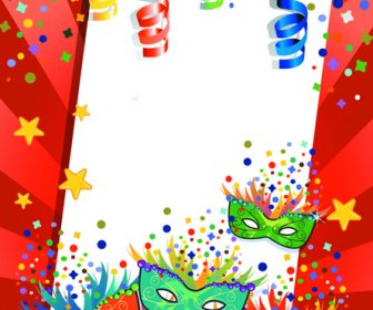 Carnival Night Background With Mask Vector