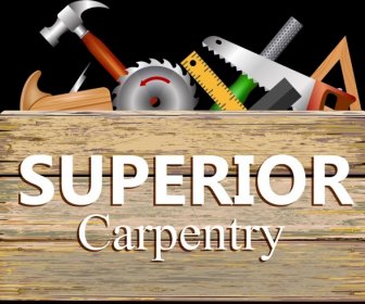 Carpentry Advertising Background Colored Tools Decoration