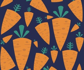 Carrot Background Dark Flat Design Repeating Icons