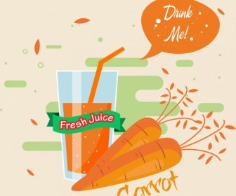 Carrot Juice Advertisement Retro Orange Design
