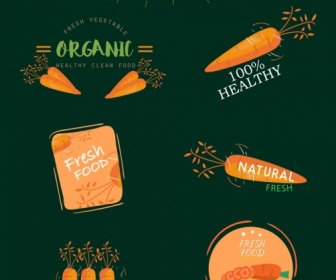 Коллекция логотипов моркови Изоляция различных форм