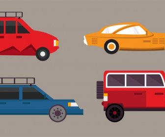Автомобили дизайн коллекции различных типов изоляции