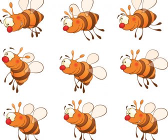 การ์ตูนผึ้งออกแบบกราฟิกแบบเวกเตอร์