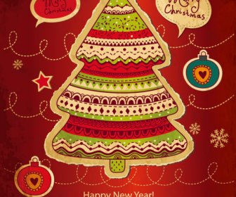Cartoon Christmas New Year Cards Vector