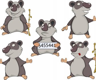 Dessin Animé Koala Mignon Design Vecteur