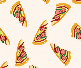 Dibujos Animados De Vectores Inconsútil De Pizza Patrón