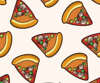 Kartun Vektor Mulus Pola Pizza