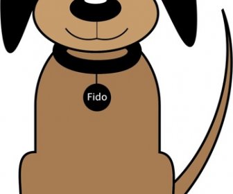 Karikatür Portre Vektör çizim Köpek Fido
