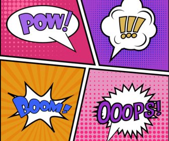 Cartoon Speech Bubbles For Your Text Vector