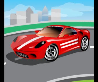 Kartun Mobil Sport Desain Vektor Set