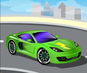 Kartun Mobil Sport Desain Vektor Set