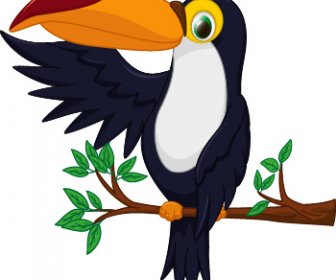 Burung Toucan Kartun Vektor