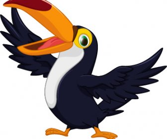 Vecteur De Dessin Animé Toucan Oiseau