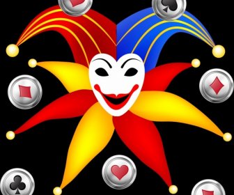 Casino Background Template Colorful Symbols Evil Icon