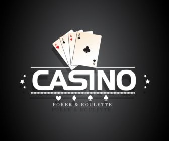 Casino Logo Design Card Icons White Elements Decor