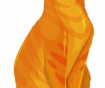 猫絵画オレンジ毛皮古典的な手描きをスケッチします。