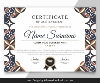 Certificate Template Bright Elegant Symmetric Decor