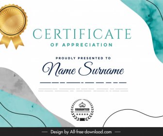 Certificate Template Elegant Bright Abstract Decor