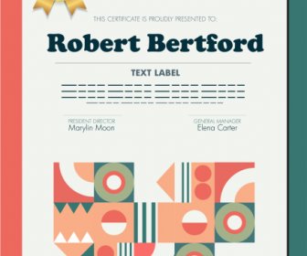 сертификат шаблон элегантный геометрический абстракционный декор