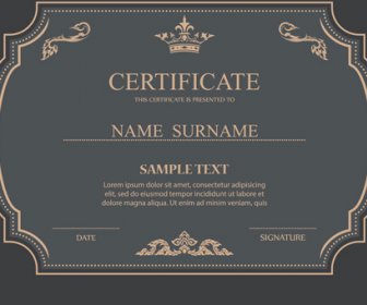 Certificates Ornate Design Vector Template