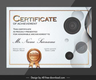 Certification Template Modern Elegant Circles Decor