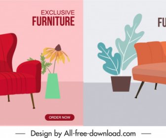 椅子家具広告バナーエレガントな古典的な装飾