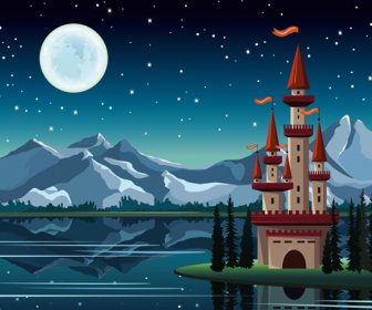 Charming Night Vector Background