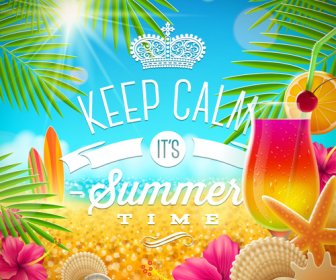 매력적인 여름 파티 포스터 템플릿 벡터