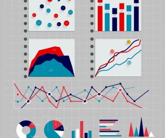 Charts Collection Illustrated With Various Colors Styles