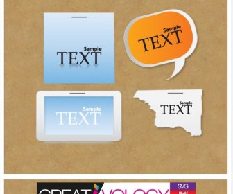 Chat Bubbles Templates Square Rectangular Torn Classical Shapes