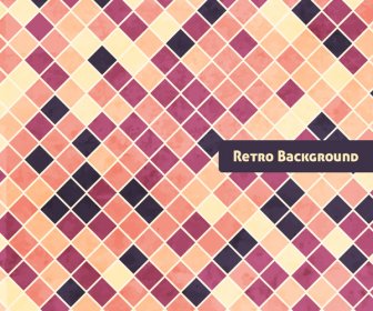Checkerboard Retro Grunge Background