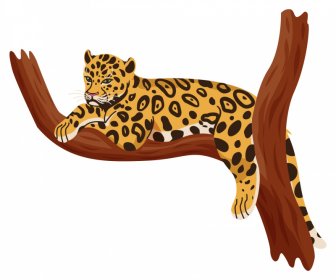 cheetah animal icon classical cartoon outline