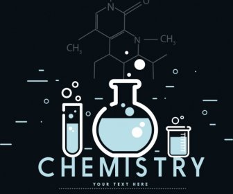 Chemistry Background Dark Design Lab Tools Formula Icons