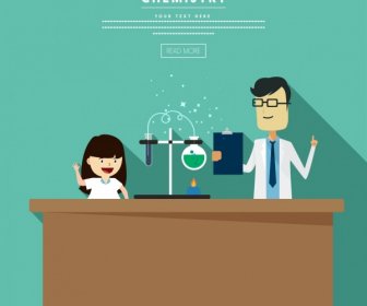 Chemistry Experiment Background Human Icon Webpage Style Design