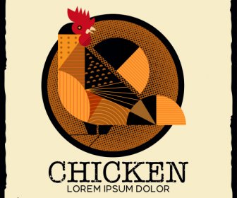 Latar Belakang Ayam Dekorasi Geometris Klasik Datar