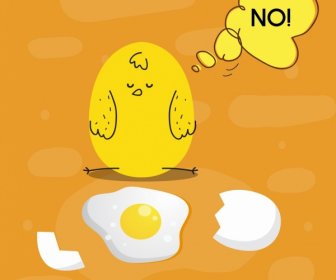 Chicken Egg Background Funny Stylized Sketch