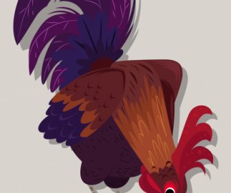 Chicken Icon Colorful Classical Design Eating Sketch
