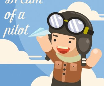 Çocukluk Amaç çocuk Kağıt Uçak Pilot Simgeler